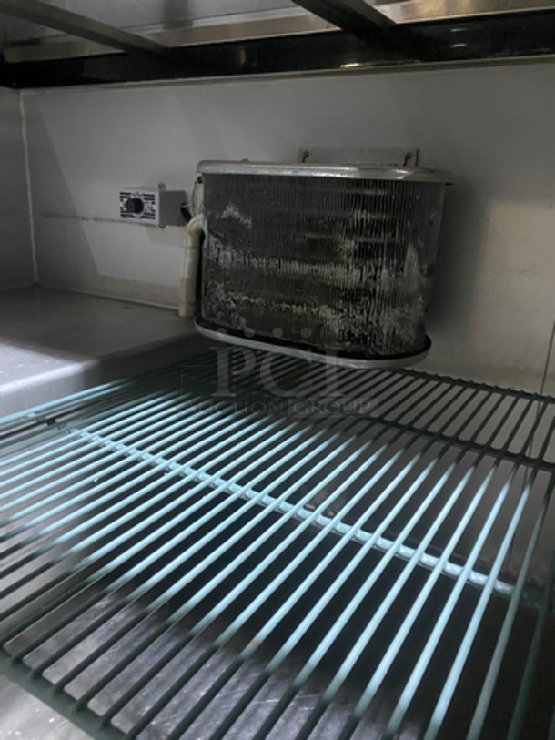 Leader Commercial Refrigerated Sandwich/Salad Prep Table! With Wooden Cutting Board! With 2 Door Storage Space Underneath! With Poly Coated Rack! All Stainless Steel! On Casters! Model: LM48 SN: GZ12M0807B 115V 60HZ 1 Phase - Image 6 of 9