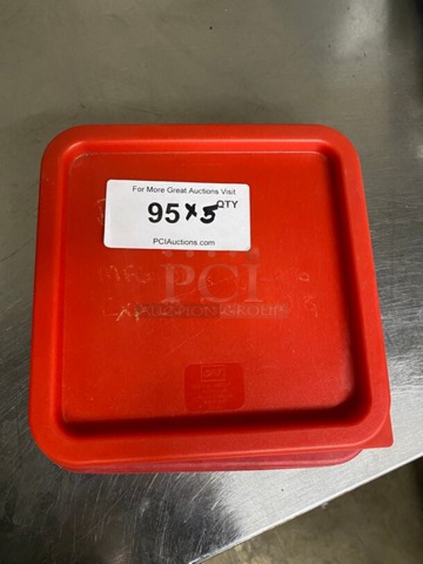 Red Poly Food Container Lids! 5x Your Bid! - Image 1 of 6
