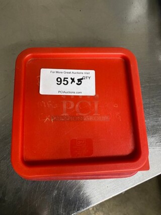 Red Poly Food Container Lids! 5x Your Bid!