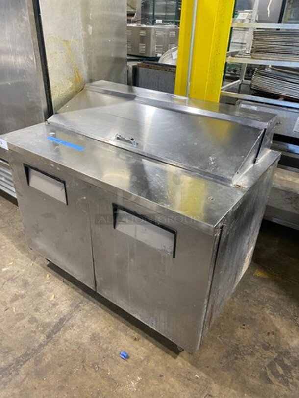 True Commercial Refrigerated Sandwich Prep Table! With 2 Door Underneath Storage Space! Poly Coated Racks! All Stainless Steel! On Casters! Model: TSSU4812 SN: 13727958 115V 60HZ 1 Phase - Image 11 of 11