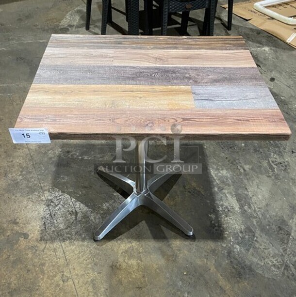 Wow! Brand New! OCS Barn Plank Finish Scratch Resistant Durowood Composite Dining Table! Suitable For Indoor & Outdoor Use With Polish Base! 24"x30"! MODEL DWP002 - Image 1 of 4