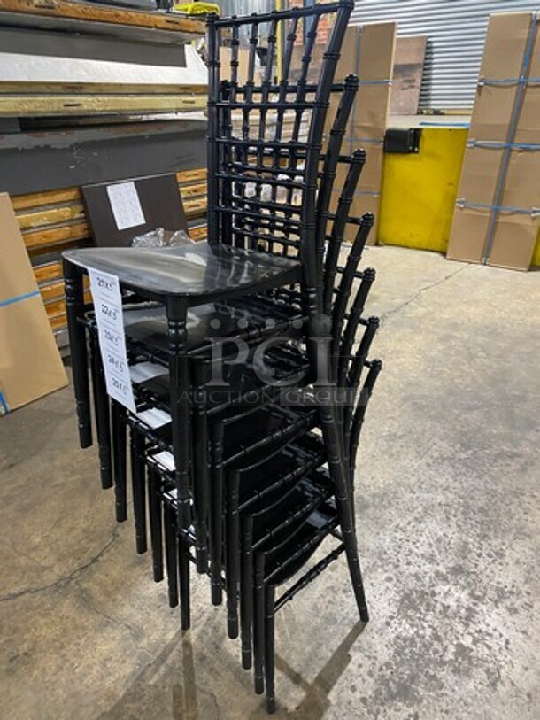 NICE! BRAND NEW Black Elegant Poly Style Indoor/ Outdoor Chairs! 6x Your Bid! - Image 8 of 9