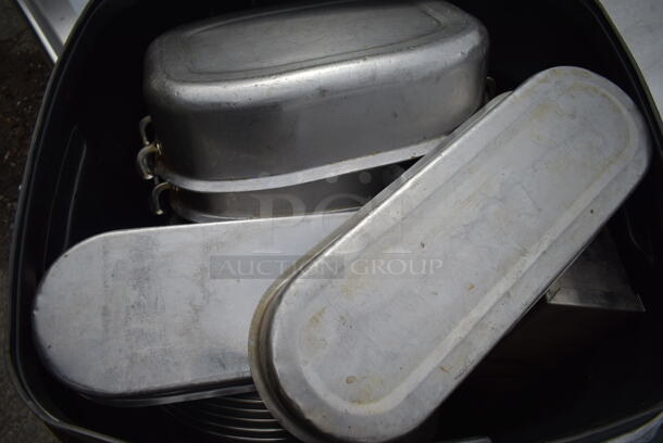 Rough & Rugged Trash Can w/ Metal Pans on Wheels.  - Image 3 of 5