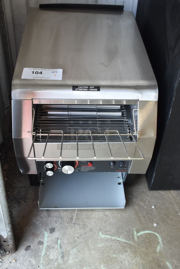 BRAND NEW SCRATCH AND DENT! Hatco TQ-800HBA Stainless Steel Commercial Countertop Toast Qwik One Side Conveyor Toaster - 3" Opening. 208 Volts, 1 Phase.  - Image 2 of 6