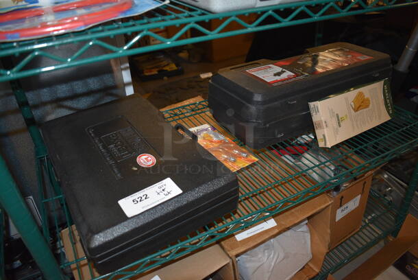 ALL ONE MONEY! Tier Lot of Various Items Including Steel Floor Jack with Case, Tool Kit, Light Bulbs, and Gloves - Image 2 of 7