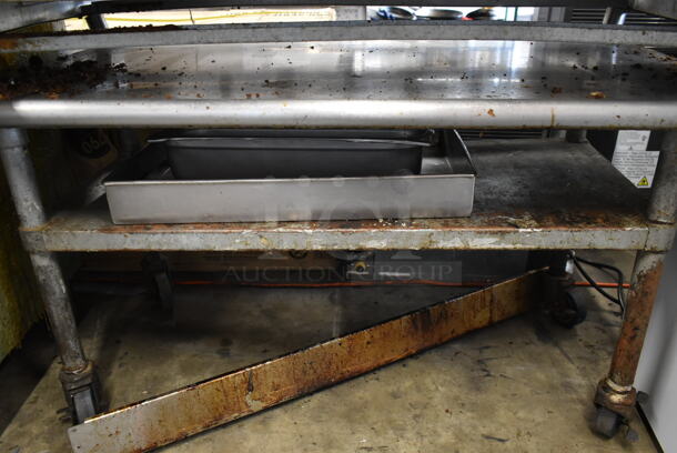 Asber Stainless Steel Commercial Countertop Gas Powered Flat Top Griddle w/ Stainless Steel Equipment Stand on Commercial Casters. - Image 4 of 6