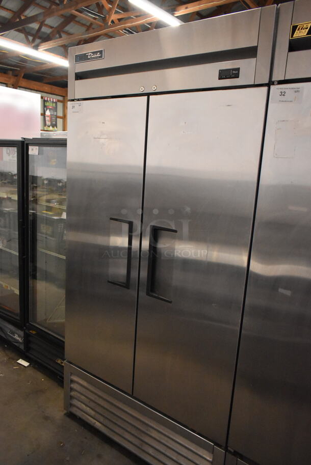 2019 True T-35-HC Stainless Steel Commercial 2 Door Reach In Cooler. 115 Volts, 1 Phase. Tested and Working!