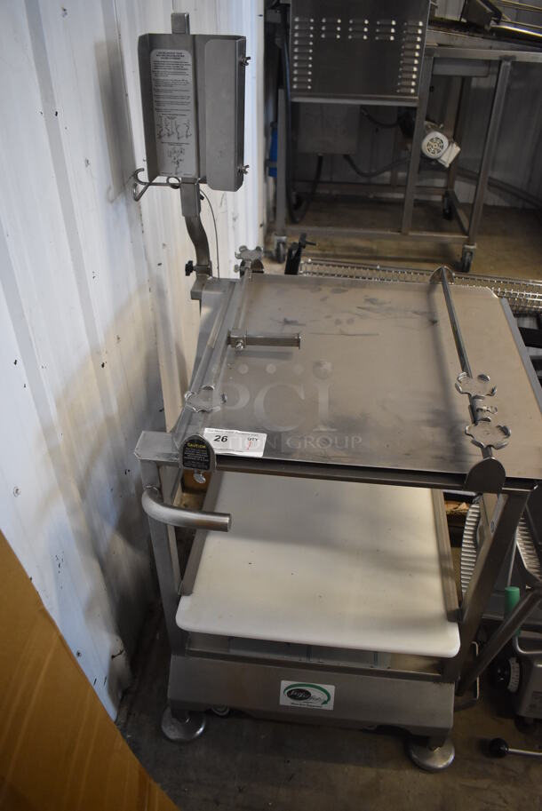 Face to Face Stainless Steel Commercial Floor Style Portable Meat Slicer Cutting Station on Commercial Casters. 26x28x31 - Image 2 of 6