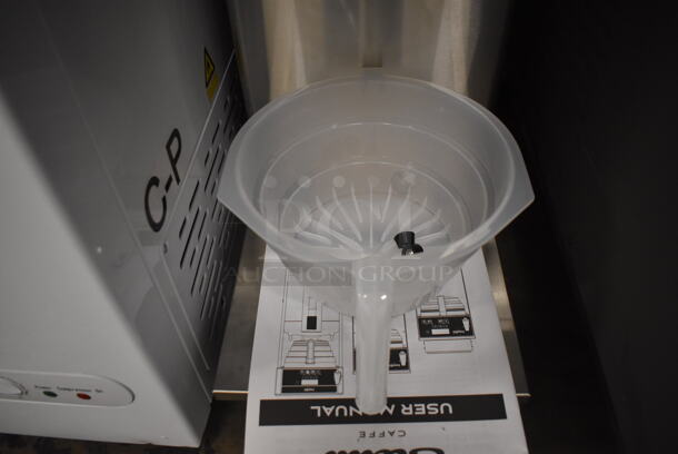 BRAND NEW IN BOX! Estella Caffe AIS0DAF ECSB-1 Stainless Steel Commercial Countertop Automatic Single Shuttle Coffee Maker w/ Digital Display, Hot Water Dispenser, Metal Brew Basket, Poly Brew Basket and Poly Pitcher. 120 Volts, 1 Phase. 10x24x31. Tested and Working! - Image 5 of 7