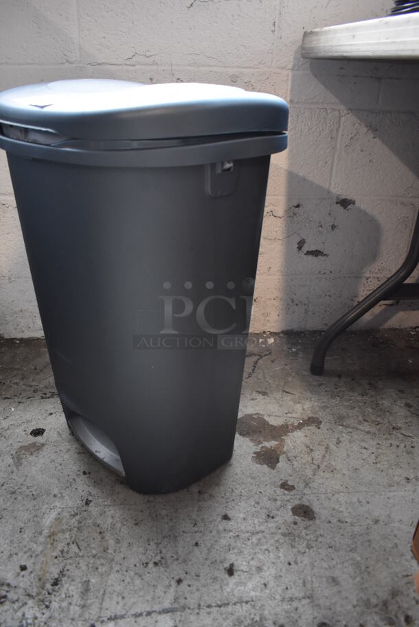 Rubbermaid Gray Poly Trash Can. - Image 2 of 3