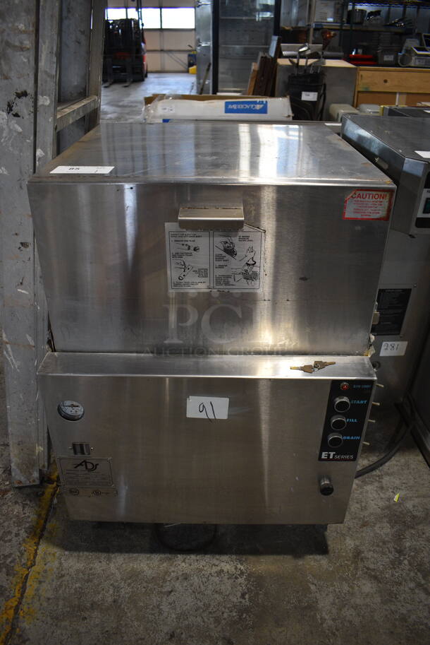 American Dish Service Model ET-AP-M Stainless Steel Commercial Undercounter Dishwasher. Comes w/ Power Supply. 120 Volts, 1 Phase. 24x27x34