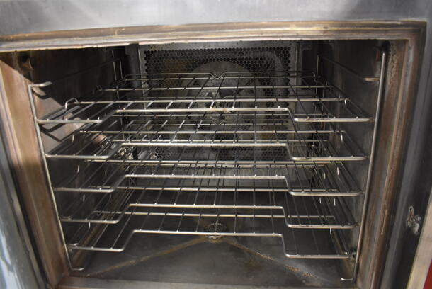 2 Vulcan ABC7G-NAT Commerical Stainless Steel Natural Gas Full Size Gas Combi Oven With Metal Racks on Commerical Casters. 80,000 BTU. 2 Times Your Bid!  - Image 8 of 10