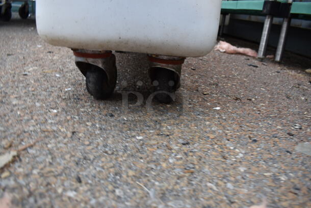 White Poly Ingredient Bin w/ Clear Lid on Commercial Casters. - Image 5 of 5