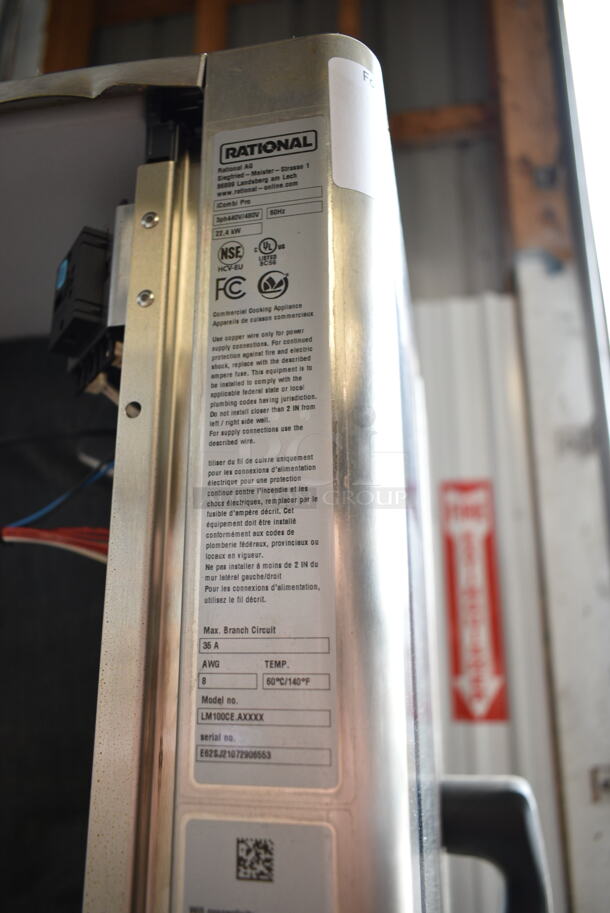 2 2021 Rational Stainless Steel Commercial iCombi Pro Combitherm Convection Ovens on Commercial Casters. Top Model: LM100CE.AXXXX. Bottom Model: LSF100EE.AXXXX. 440/480 Volts, 3 Phase. 2 Times Your Bid! - Image 9 of 12