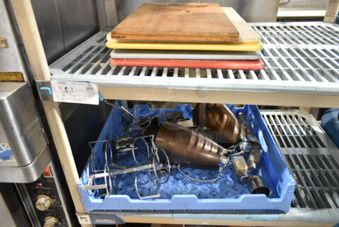 ALL ONE MONEY! Two Tier Lot of Various Items Including Cutting Boards, Serving Pitchers and Condiment Holders