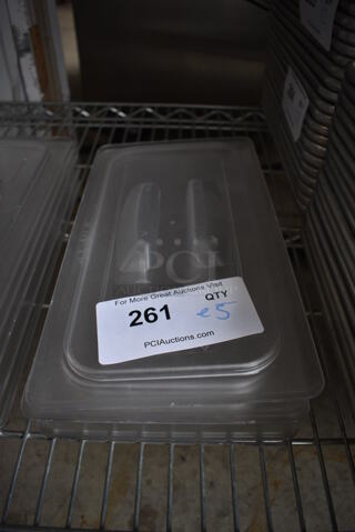 ALL ONE MONEY! Lot of 5 Poly 1/3 Size Drop In Bin Lids!