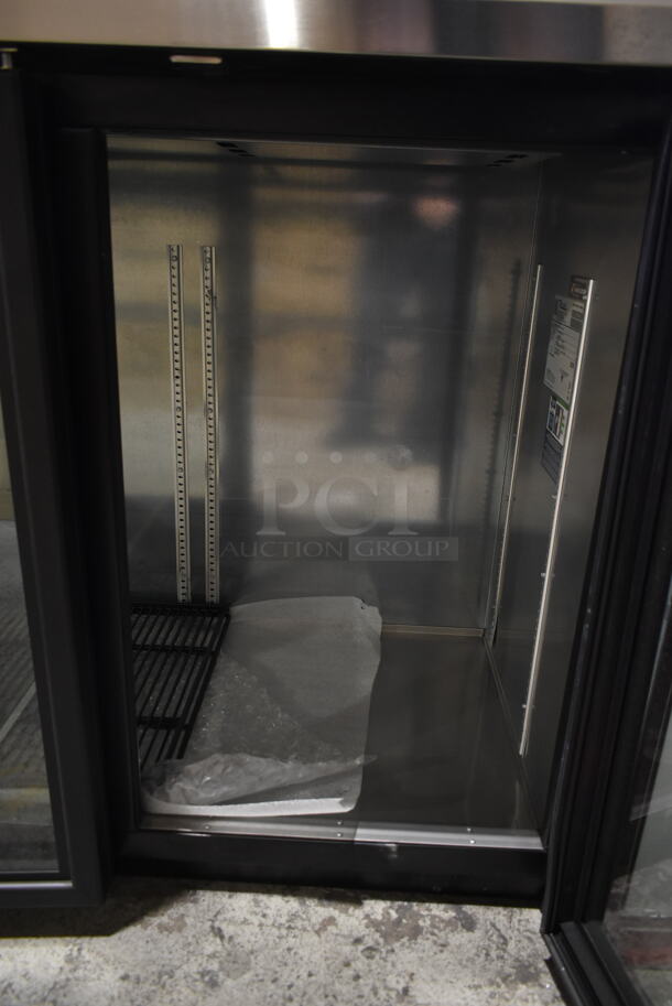 BRAND NEW SCRATCH AND DENT! 2023 True TBB-24-72G-SD Metal Commercial 3 Door Back Bar Cooler Merchandiser w/ Poly Coated Racks. 115 Volts, 1 Phase. Stock Picture Used as Gallery. Tested and Powers On But Does Not Get Cold - Image 6 of 8