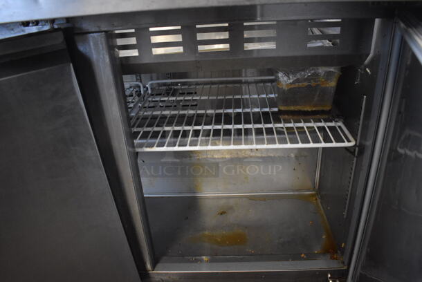 Avantco 178SCLM3 Stainless Steel Commercial Sandwich Salad Prep Table Bain Marie Mega Top on Commercial Casters. 115 Volts, 1 Phase. 70x32x47. Tested and Powers On But Does Not Get Cold - Image 3 of 7
