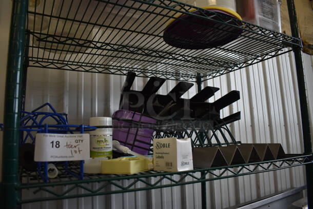 ALL ONE MONEY! Tier Lot of Various Items Including Black Rack and Taco Shell Holders - Image 1 of 4