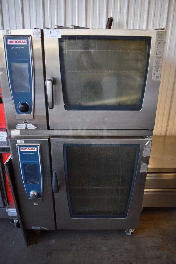 2 2016 Rational Stainless Steel Commercial Combitherm Self Cooking Center Convection Ovens on Commercial Casters. Top Model: SCC WE 62. Bottom Model: SCC WE 102. 480 Volts, 3 Phase. Picture of the Unit Before Removal Is Included In the Listing. 42x41x73. 2 Times Your Bid!  - Image 1 of 11