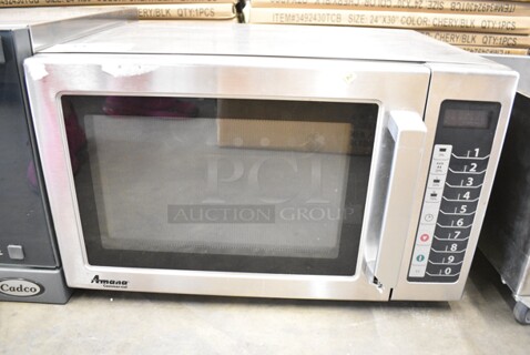 2016 Amana RCS10TS Stainless Steel Commercial Countertop Microwave Oven. 120 Volts, 1 Phase. 