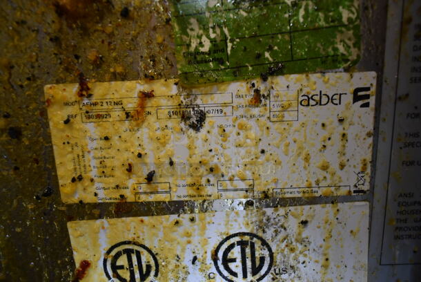 2019 Asber AFHP 2 12 NG Stainless Steel Commercial Countertop Natural Gas Powered 2 Burner Range on Stainless Steel Equipment Stand.  - Image 7 of 7