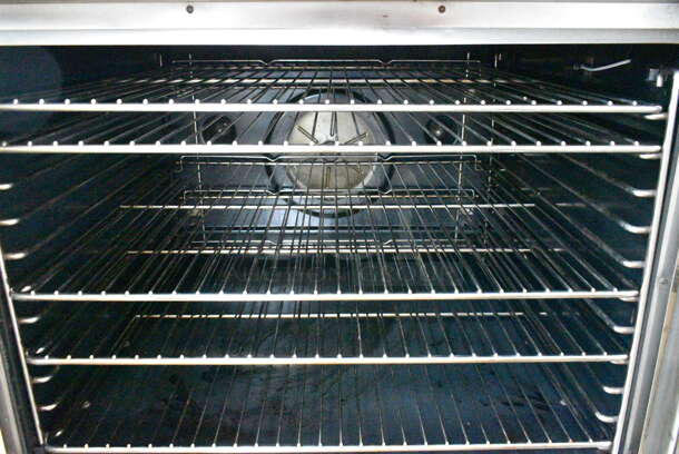 2 Blodgett Stainless Steel Commercial Propane Gas Powered Full Size Convection Oven w/ View Through Doors, Metal Oven Racks and Thermostatic Controls on Commercial Casters. 2 Times Your Bid!  - Image 7 of 9