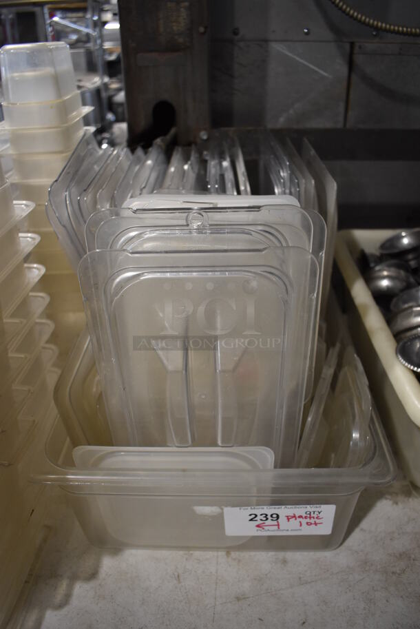 ALL ONE MONEY! Lot of Various Clear Poly Drop In Bins and Lids. Includes 1/6x4, 1/6x6, 1/9x4 - Image 2 of 9