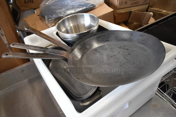 ALL ONE MONEY! Lot of Various Items Including Poly Bins, Metal Chafing Dish Frames and Skillets - Image 8 of 9