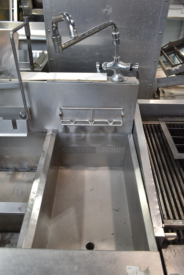 2014 Frymaster GPCRBSC Stainless Steel Commercial Floor Style Natural Gas Powered 2 Bay Pasta Cooker on Commercial Casters. 80,000 BTU.  - Image 4 of 11