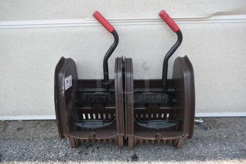 2 Brown Poly Mop Bucket Wringing Attachments. 2 Times Your Bid!