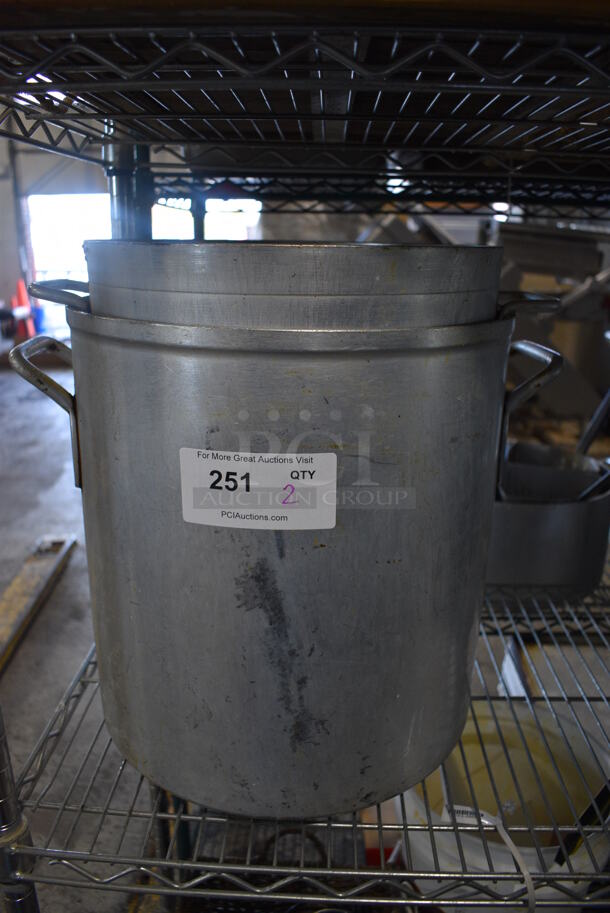 2 Various Metal Stock Pots. Includes 17x13x11.5. 2 Times Your Bid!