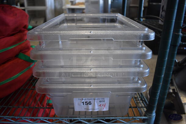 ALL ONE MONEY! Lot of 4 Clear Poly Bins! 12x18x6