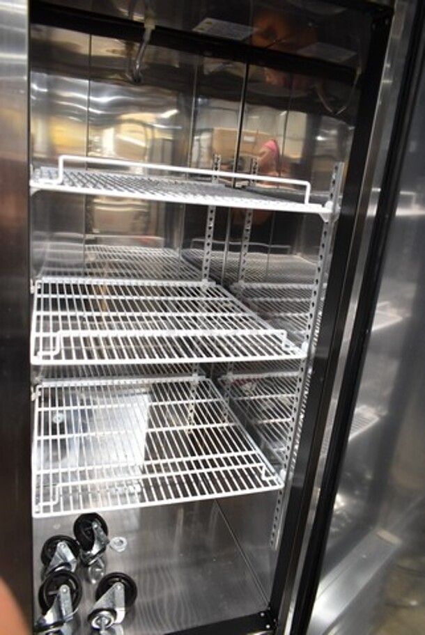 BRAND NEW SCRATCH AND DENT! 2021 Maxx Cold MCR-23FDHC Stainless Steel Commercial Single Door Reach In Cooler. 115 Volts, 1 Phase. Tested and Working! - Image 2 of 4
