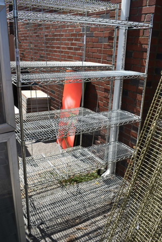 Steel Metro Style Shelving Unit With 5 Shelves On Galvanized Legs BUYER MUST DISMANTLE. PCI CANNOT DISMANTLE FOR SHIPPING. PLEASE CONSIDER FREIGHT CHARGES.