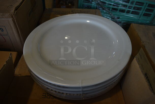 30 BRAND NEW IN BOX! Tuxton ALA-120 White Ceramic Plates. 12x12x1. 30 Times Your Bid!
