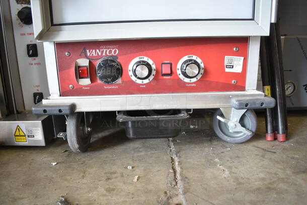 BRAND NEW SCRATCH AND DENT!  Avantco 177HPI1836DC Metal Commercial  Full Size Insulated Heated Holding / Proofing Cabinet with Clear Dutch Doors on Commercial Casters. 120 Volts, 1 Phase. Tested and Working! - Image 5 of 8