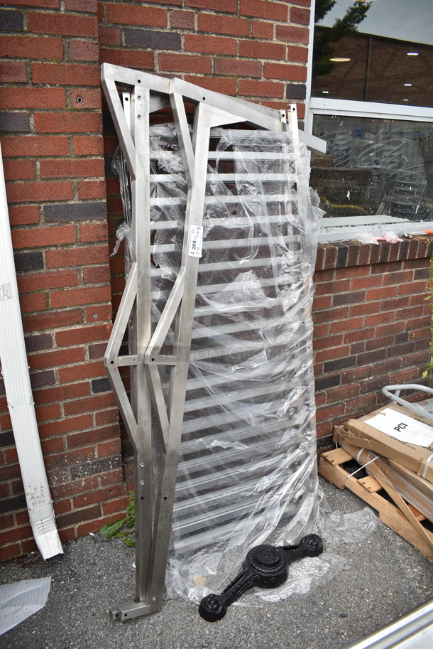 3 Various BRAND NEW SCRATCH AND DENT! Items; Pieces to Pan Rack, Metal Table Colum Piece and Stainless Steel Frame. 3 Times Your Bid! - Image 1 of 5