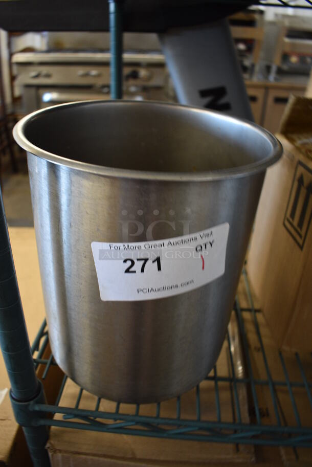 Stainless Steel Cylindrical Bin. 9x9x10