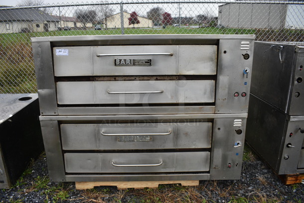 2 Bari Stainless Steel Commercial Gas Powered Single Deck 6 Pizza Pie Width Pizza Oven. 72x44x57. 2 Times Your Bid!