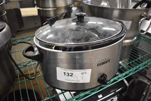 Kitchen Elements Metal Countertop Slow Cooker. Interior Bin is Broken. 16x11x10. Tested and Working! - Image 3 of 4