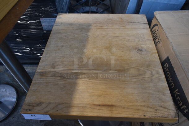 Wooden Butcher Block Dining Height Table on Chrome Finish Metal Table Base. Stock Picture - Cosmetic Condition May Vary. - Image 2 of 3