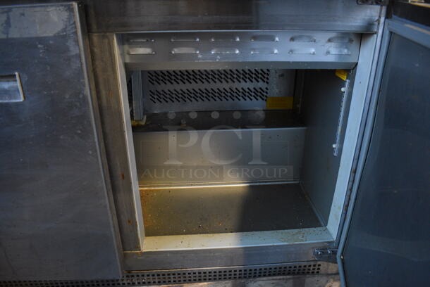 Fagor Model FST-48-12 Stainless Steel Commercial Sandwich Salad Prep Table Bain Marie Mega Top on Commercial Casters. 115 Volts, 1 Phase. 48x30x43. Tested and Working! - Image 6 of 8