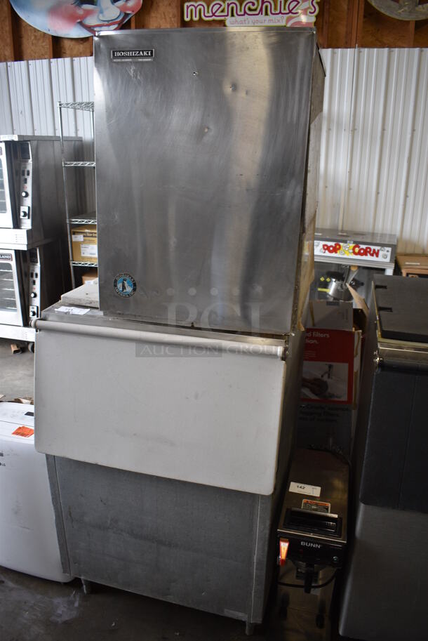 Hoshizaki KM-500MRF Stainless Steel Commercial Ice Head on Commercial Ice Bin and Remote Compressor. 115-120 Volts, 1 Phase. 31x35x77, 22x14x18 - Image 2 of 8