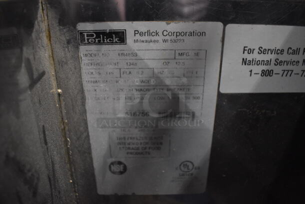 Perlick FR48SS Stainless Steel Commercial Bottled Back Bar Cooler w/ 2 Sliding Lids. 115 Volts, 1 Phase. 48x24.5x38. Cannot Test - Unit Needs New Plug Head - Image 5 of 7