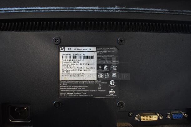 HP Model 20wm 20" Computer Monitor - Image 3 of 3
