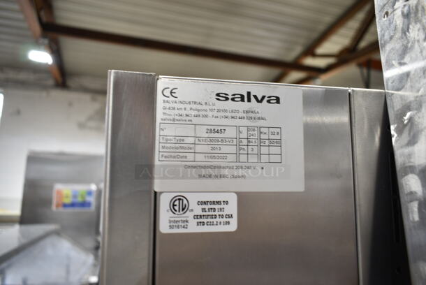 3 BRAND NEW SCRATCH AND DENT! 2022 Salva 2013 NXE-3009-B3-V3 Stainless Steel Commercial Electric Powered Single Deck Bakery Oven Pizza Ovens w/ Under Shelf on Commercial Casters. 208-240 Volts, 3 Phase. 3 Times Your Bid! - Image 11 of 12