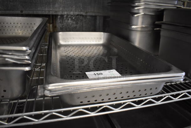 4 Perforated Stainless Steel Full Size Drop In Bins. 1/1x2. 4 Times Your Bid! - Image 3 of 5