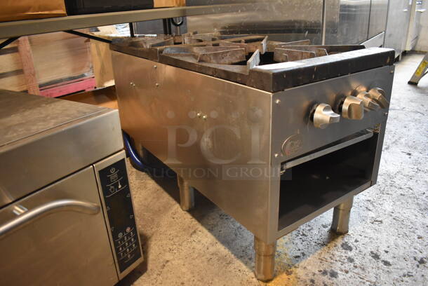 Stainless Steel Commercial Natural Gas Powered 2 Burner Range. 18x41x24 - Image 2 of 3