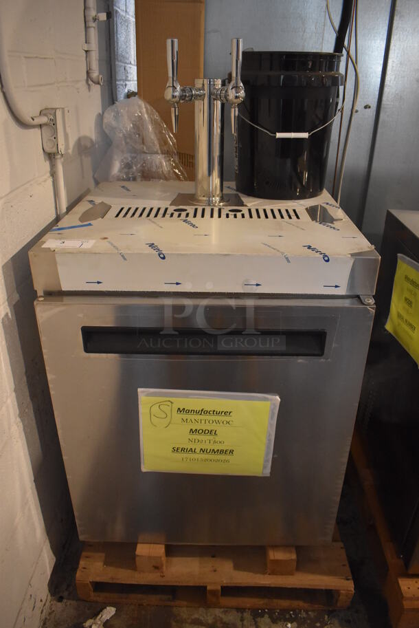 LIKE NEW! 2017 Manitowoc ND21TS00 Stainless Steel Commercial Direct Draw Kegerator w/ Beer Tower. 115 Volts, 1 Phase. Unit Has Only Been Used a Few Times! Tested and Working!